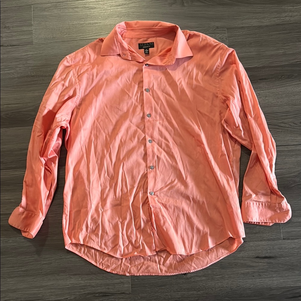 Alfani Pink Casual Button Down Shirt with Long Sleeves